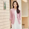 Kvinnors kostymer Fashion Business Profession Women Work Office Ladies Three Quarter Sleeve Spring Summer Casual Blazer Jackets för rockar