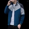 Casacos Masculinos Chegada Jaqueta Masculina Moda Coreana Casual Esportes Colorblock Gola Masculina Outono Diariamente Homens Casacos Roupas M-5XL