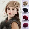 Stingy Brim Hats Beautiful Beret Hat Stretchy Women Hat Classic Cold Winter Adults Women Artist Cap Cold Resistant J230802