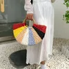 Evening Bags 2023 Summer Straw Woven Storage Basket Color-matching Handbag Large Capacity Beach Bag Unique Design Ideal For Casual Shopping