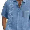 Camicie casual da uomo Camicia da uomo Risvolto estivo Top manica corta Stampa floreale Tasca applicata monopetto Vestibilità ampia Streetwear