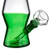 Encantador bongo de vidro para narguilé de 6,1 polegadas com bocal verde e haste inferior difusa - junta fêmea de 10 mm