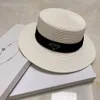 مصمم أزياء على نطاق واسع قشور قش للرجال القبعات دلو رسالة طباعة سترواتة العشب جديلة