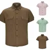 T-shirt da uomo manica lunga da bagno per uomo estate maschile Hawaii camicia solida corta doppia confezione con bottoni sul cavallo