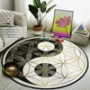Dywany yin yang tai chi kwiat życia okrągły dywan do dekoracji salonu dywany do sypialni estetyczne dekoracje do dekoracji mata podłogowa R230801