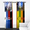 Curtain 3D Print Customize Landscape City Logo Building Thin Window Curtains For Living Room Bedroom Decor 2 Pieces