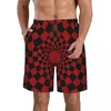 Shorts masculinos praia curtos nadar xadrez xadrez fundo surf esporte prancha roupa de banho