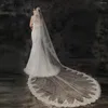 Bridal Veils JaneVini Real Po 3m One Layer Wedding Veil With Comb White Lace Edge Ivory Appliqued Cathedral