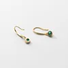 Stud KAMIRA 925 Sterling Silver Classic Luxury Green Zircon Pendant Drop Earrings for Women Statement 18k Gold Exquisite Jewelry 230801