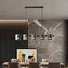 Подвесные лампы Light Luxury Restaurant Lamp All Copper Modern Simple и длинная столовая столик Nordic Designer ins Style Bar