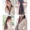 Halsdukar kontrast geometri kvadrat halsduk hår slips band kvinnlig silk koreansk vild professionell flygvärdinna liten dekorativ
