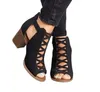Boots Comemore Spring Summer Sexy Casual Rome Ankle Ladies Sandal s Shoes Middle High Heels Large Size 43 Black 230801
