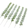 Decorative Flowers 5pcs Eucalyptus Stems Artificial Leaves Decor Faux Greenery Branches For Wedding Party Home Decoration