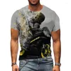 Erkek Tişörtleri Yaz Serin Kapak Gömlek Motosiklet Yarışçısı Baskı Top Gevşek Sıradan Sokak Giyim Plus Boyut XXS-6XL