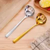 Spoons Long Handle Golden Soup Spoon Ladle Home Kitchen Tableware Stainless Steel Scoop Colander Kitchenware Cooking Utensils