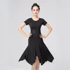 Stage Wear Latin Dance Dress Ballroom Tango Cha Rumba Costumes Competition Practice Black Modern Training