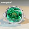 Anneaux de mariage PANSYSEN Luxe 925 Sterling Silver 10CT Paraiba Tourmaline Saphir Gemstone Finger Ring Cocktail Party Fine Jewelry Wholesale 230802