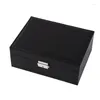 Jewelry Pouches Double Layer PU Leather Storage Box Large Capacity Earrings Necklace Lockable Bracelet