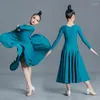 Stage Wear Fashion National Standard Ballroom Dance Dress Girls Long Sleeved Latin Competition Costume Modern SL8366