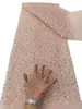 Tulle 2023 Nijeryalı Kadın 5 metre dantel payetler Boncuklu Gelin Kumaş Fransız Tekstil Düğün Net Dentelle Light Turuncu Akşam Elbisesi Lüks Dikiş Elbisesi YQ-4019