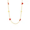 Chaînes romantique coeur émail collier pour femmes élégante chaîne en acier inoxydable coeurs rouges tour de cou clavicule colliers cadeaux