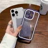 Случаи сотового телефона ins Gradient Glitter 2In1 Телефон для iPhone 14 PROMAX 11 12 13 Pro Max Plus Alifb Lens Shoper Shock -Rase Cover L230731