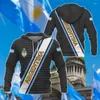 Sweats à capuche pour hommes Impression 3D Argentine Drapeau de sport Unique Emblème national pour hommes/femmes Casual Streetwear Sweat à capuche/Zip Up/Sweatshirt