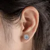 Boucles d'oreilles à tige IOGOU D Couleur Moissanite Sun Flower Round Cut 5.0mm 925 Sterling Silver Certified Accessoires Bijoux Pour Filles