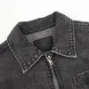 Veste de créateur de qualité haut de gamme mode fermeture éclair revers cou Jean veste marque de luxe veste décontractée pour hommes