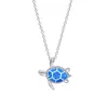 Vente chaude d'argent 925 en Europe et aux États-Unis, nouveau type de collier pour femmes Aobao de couleur magique, collier de tortue bleue