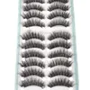 Cílios Postiços 510 Pares 6D Faux Mink Cílios Postiços Maquiagem Suave Natural Grosso Fofo Volume Cílios Falsos Reutilizável Cruz Ferramenta de Extensão de Cílios x0802