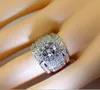 Bröllopsringar Luxury Big Stone AAAAA Cubic Zirconia Silver för män och kvinnor Princess Male Zircon 925 Ring Smycken SZ 613 230801