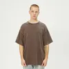 Men's T Shirts Round Neck American Street Heavy Short-sleeved Retro Washed Old T-shirt Men And Women Loose Oversize Half-sleeved Clothing