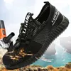 Sapatos de segurança Sapatos de segurança Mesh Summer Cold Safety Shoes For Work Non Slip Outdoor Steel Biqueira Anti-Puncture Men Tênis 230801