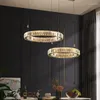 Lampade a sospensione Lampadario di cristallo di lusso moderno Luci a LED in oro per soggiorno Camera da letto Villa Decorazione d'interni Illuminazione a sospensione
