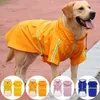 Roupas para cães Capa de chuva para animais de estimação 2XL-5XL Jaquetas à prova d'água com capuz PU Capa de chuva reflexiva respirável com zíper roupas com capuz macacão drop