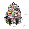 School Bags Harajuku Girl Male Bag Female Graffiti Print Men Backpack Women Book Boy Nylon Ladies Fashion Laptop Student 230801