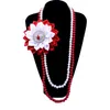 Choker College Community Gifts Silk Ribbon Corsage Flower Shoulder Red Fortitude Lady Detal Greek Pearl Necklace Jewelry