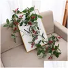 Décorations De Jardin 2M Plante Artificielle Faux Baies Rouges Rotin De Noël Diy Guirlande Guirlande Arbre De Noël Ornements Suspendus Home Living Dhkvo