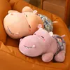 27/40/55 cm belle peluche hippopotame jouets en peluche mignon couché dormir Animal hippopotame coussin jeter oreiller pour enfants cadeaux d'anniversaire