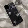 Cep Telefon Kılıfları Retro Metal Parlayan Cupid Aşk Kalp Kılıfı için 14 13 12 12 11 PRO XS MAX X XR GLITTER 3D Epoksi Şeffaf Yumuşak Kapak L230731