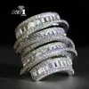 Wedding Rings YaYI Jewelry Fashion Complex Design Princess Cut 260pcs AAAAA White Zircon Silver Color Engagement Party Gift 230801