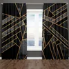 Gordijn 3D Klassieke Marmeren Textuur Goud Zwart Rock Twee Drape Dunne Gordijnen Voor Woonkamer Slaapkamer Decor 2 Stuks