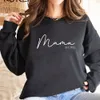 Sweats à capuche pour femmes Sweatshirts Mama Est 2023 Sweat-shirt Cadeau de fête des mères Femmes Manches longues Col rond Sweat à capuche personnalisé Maman Tops décontractés 230802