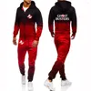 Men's Tracksuits 2023 Ghostbusters Movie Print Dasual Fashion Bradient Short Sleeved Tops Long Pants بدلة وسيم 2 قطعتين