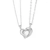 Pendentifs en argent Sterling 925 véritable colliers coeur à coeur pour Couple amoureux Original chaîne à breloques mode bijoux fins