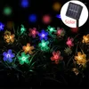 Strängar Cherry Blossom String Fairy Lights Outdoor Garland Festoon LED Light Crystal Flowers For Inhoor Wedding Chuldedor