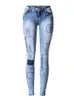 Damskie dżinsy niski talia moda szczupła chuda patchworka Wysokie stretch street street noszenie śniegu niebieskie vintage bielone dżinsowe spodnie 2023