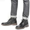 Stiefel 40-46 Herren-Stiefeletten aus Kunstleder, zweifarbige Schnürsenkel, bequeme, modische Lederstiefel für Herren #AL651 L230802