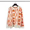 Rhlimited Rhude Jacquard Sweater Loose Street Hip Hop Pullover Knitted Long Sleeve Men